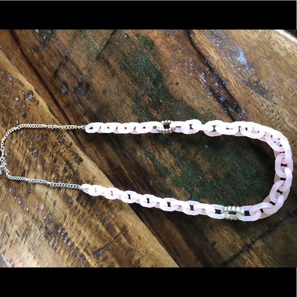 Pink and Gold Long Link Necklace - Picture 6 of 6